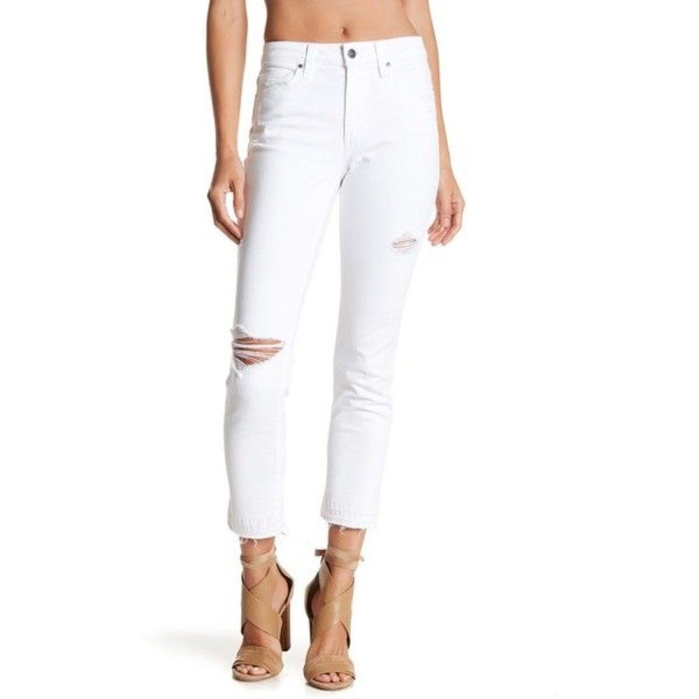Joe’s Jeans White Azami Released Hem Straight Crop